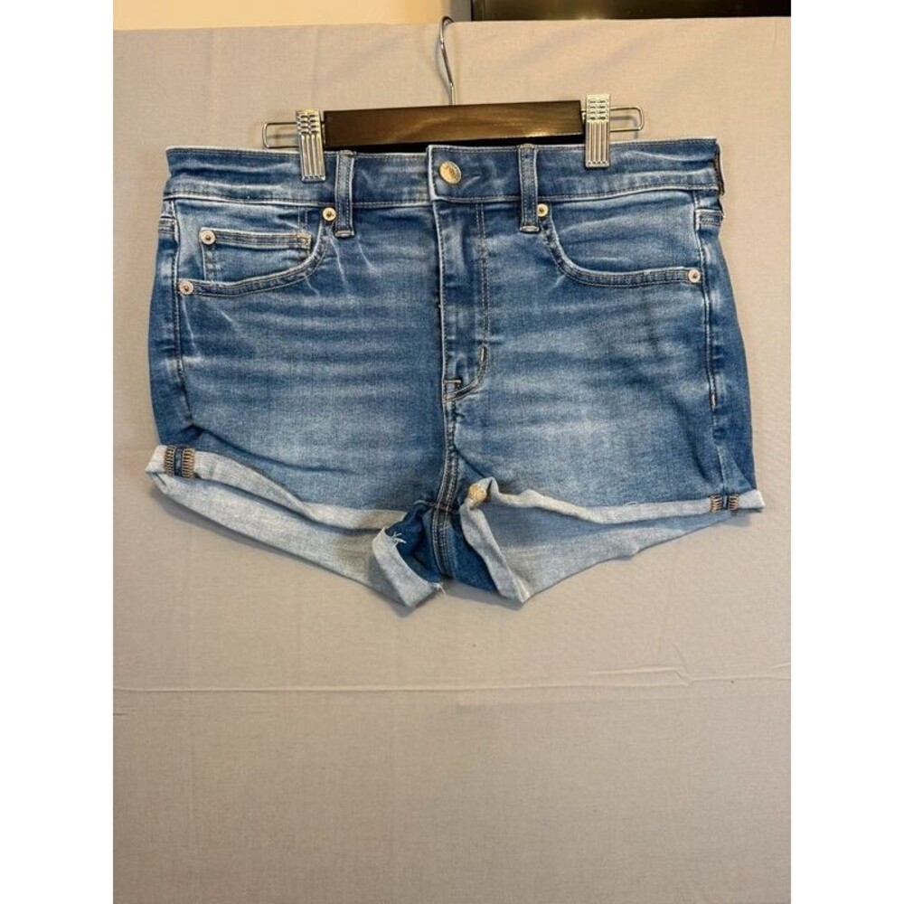 American Eagle Denim Shorts Blue Cuffed Womens Shortie Jean Shorts